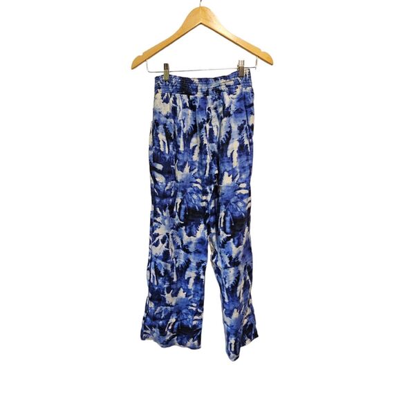 TOMMY BAHAMA Linen Pants Wide‎ Leg MEDIUM Blue White Tie Dye - Picture 5 of 5